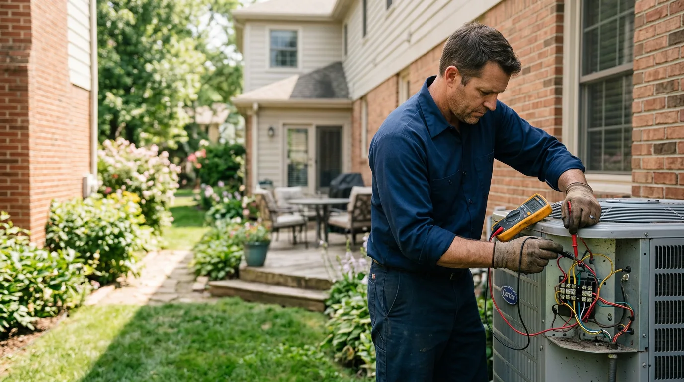 HVAC technician working near Oriskany Falls, NY